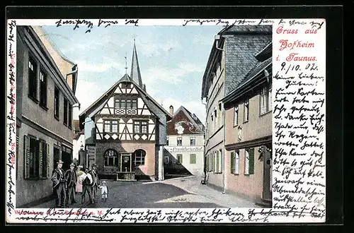 AK Hofheim /Ts., Ortspartie mit Gasthaus Frankfurter Hof