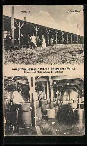 AK Bietigheim /Württemberg, Kriegs-Verpflegungs-Anstalten, Anstalt II, Offene Halle, Küche