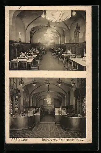 AK Berlin, Gasthaus Aschinger, Friedrichstrasse 191, Innenansichten