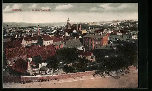 AK Eisleben, Gesamtansicht aus der Vogelschau
