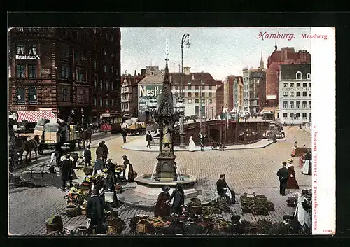 AK Hamburg, Messberg mit Brunnen