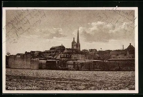 AK Burg, Blick auf die Ortschaft