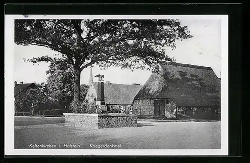 AK Kaltenkirchen /Holstein, Kriegerdenkmal, Dorfplatz