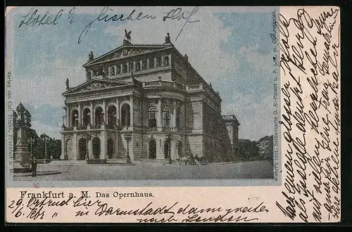 Seiden-Imitations-AK Frankfurt a. M., Das Opernhaus