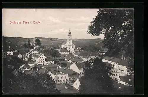 AK Tann i. Ndb., Gesamtansicht des Ortes