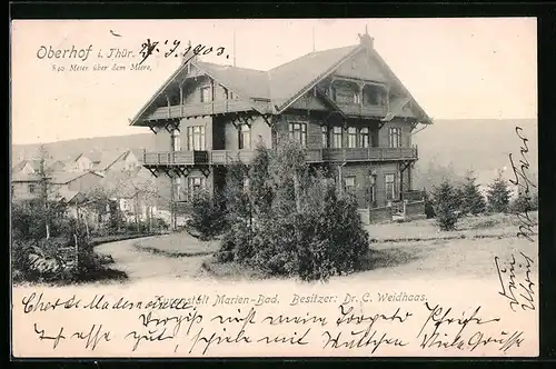 AK Oberhof /Thür., Kuranstalt Marien-Bad