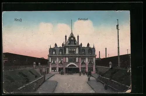 AK Neuss, Ansicht vom Bahnhof