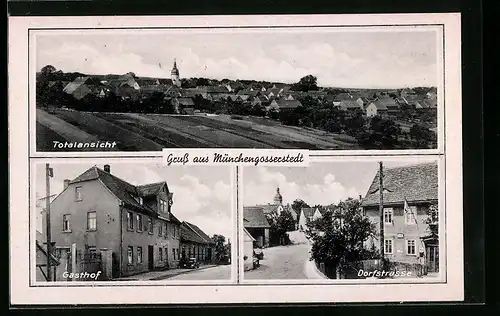 AK Münchengosserstädt, Totalansicht, Gasthof, Dorfstrasse