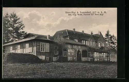 AK Petersdorf, Harz-Rigi, Gasthof Inh. Aug. Wille