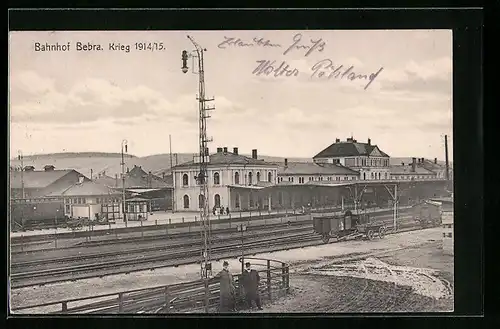 AK Bebra, Der Bahnhof während des Krieges 1914 /15