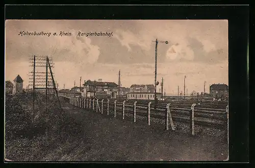 AK Hohenbudberg a. Rhein, Ansicht des Rangierbahnhofes