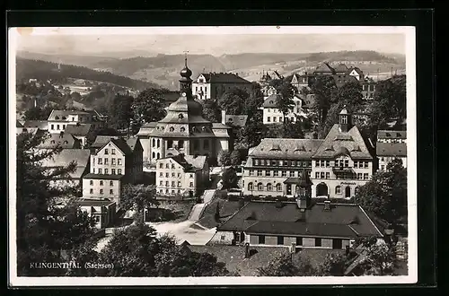 AK Klingenthal /Sachsen, Ortsansicht mit Kirche