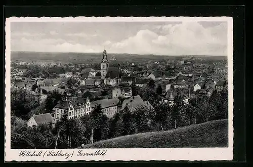 AK Hettstedt /Harz, Gesamtansicht aus der Vogelschau