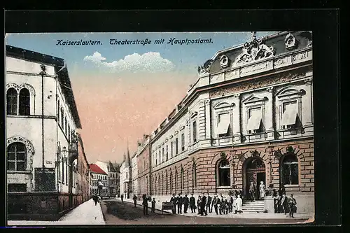 AK Kaiserslautern, Theaterstrasse mit Hauptpostamt