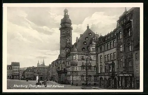 AK Altenburg /Thür., Markt mit Rathaus