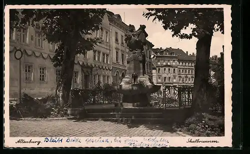 AK Altenburg, Blick auf den Skatbrunnen