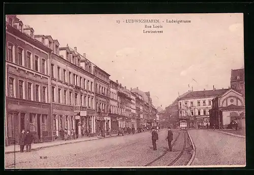 AK Ludwigshafen, Gebäudepartie in der Ludwigstrasse