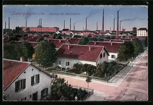 AK Ludwigshafen a. Rh., Kolonie der Anilinfabrik