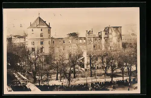 AK Stuttgart, Brand im Alten Schloss 1931