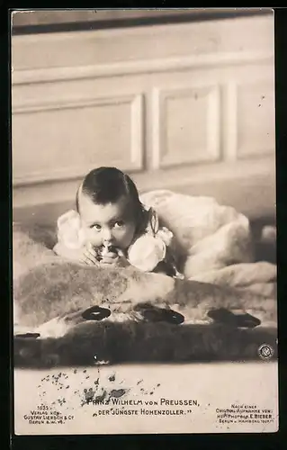 AK Prinz Wilhelm als Baby auf einem Fell
