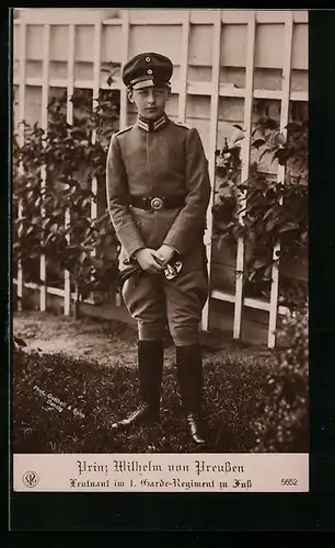 AK Prinz Wilhelm als schmucker Garde-Leutnant