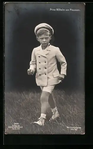 AK Prinz Wilhelm als Knabe in einer weissen Marine-Jacke