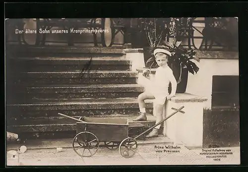 AK Prinz Wilhelm mit Bollerwagen