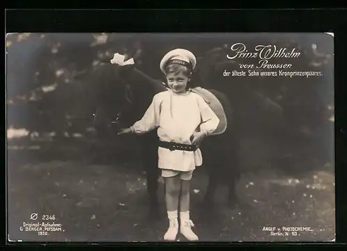 AK Prinz Wilhelm als Kind mit seinem Pony