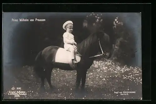 AK Prinz Wilhelm als Kleinkind auf einem Pony