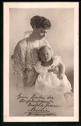 AK Kronprinzessin Cecilie mit ihrer Tochter