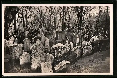 AK Grabmal-Gruppe am alten jüdischen Friedhof