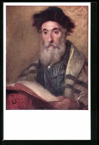 Künstler-AK Jüdischer Mann mit einem Buch
