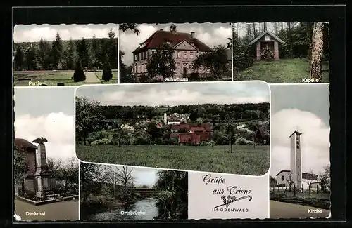 AK Trienz, Schulhaus, Kapelle, Denkmal, Kirche, Teilansicht