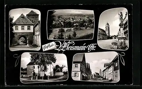 AK Weismain /Ofr., Gesamtansicht, Tor, Denkmal