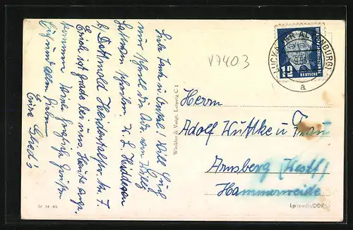 AK Lucka /Kr. Altenburg, Puschkin-Platz