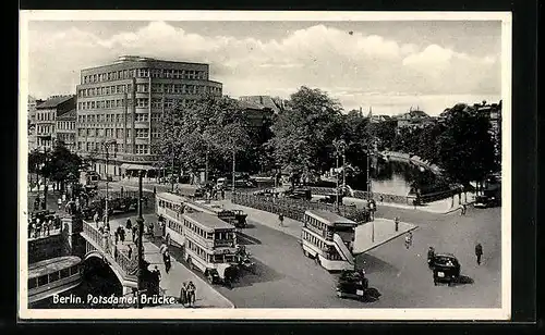 AK Berlin-Tiergarten, Potsdamer Brücke, Verkehr