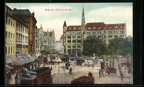 AK Berlin, Spittelmarkt, Strassenbahn