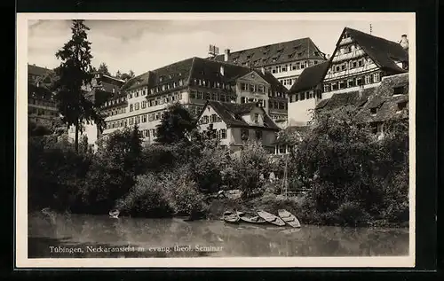 AK Tübingen, Neckaransicht m. evang. theol. Seminar