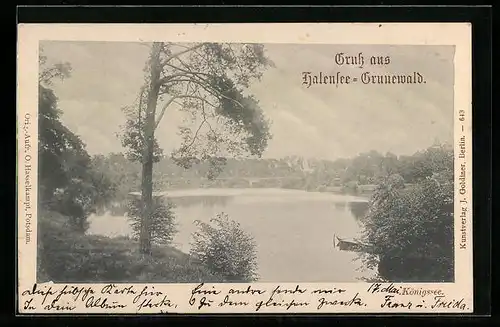 AK Berlin-Halensee-Grunewald, Blick auf den Königssee