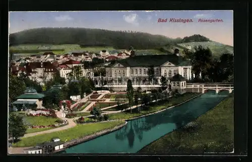 AK Bad Kissingen, Ortsansicht mit Rosengarten