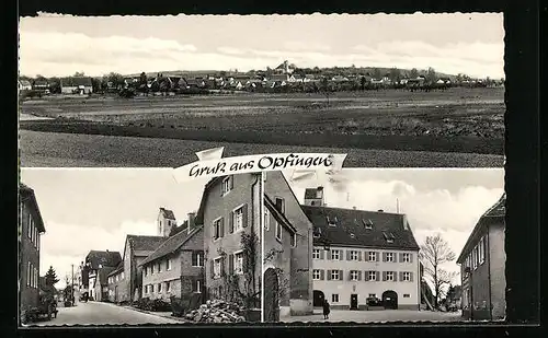 AK Opfingen, Totalansicht, verschiedene Ortspartien