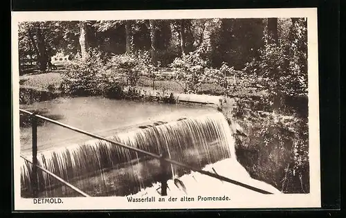 AK Detmold, Wasserfall an der alten Promenade