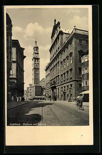 AK Augsburg, Rathaus mit Perlach