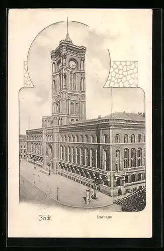 AK Berlin, Blick auf das Rote Rathaus, Königstrasse