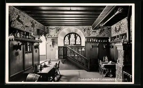 AK Lichtenstein /Schwäb. Alb., Trinkstube Schloss Lichtenstein