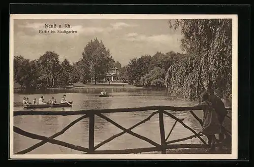AK Neuss a. Rh., Partie im Stadtgarten