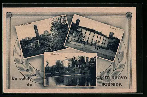 AK Castelnuovo Bormida, In Primavera, Piazza, Il Castello