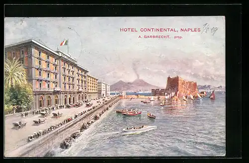 Künstler-AK Naples, Hotel Continental, A. Garbrecht prop.