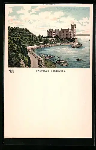 Lithographie Triest, Castello Miramar
