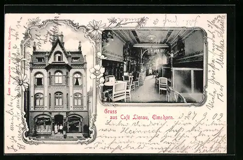 AK Elmshorn, Cafe Lienau, Innenansicht